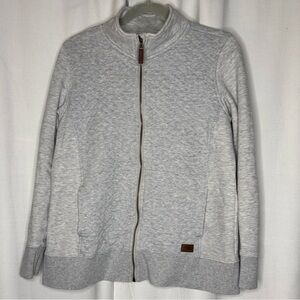 LL Bean Jacket Womens
Medium Gray Quilted Full Zip Stand Collar Sweater Casual